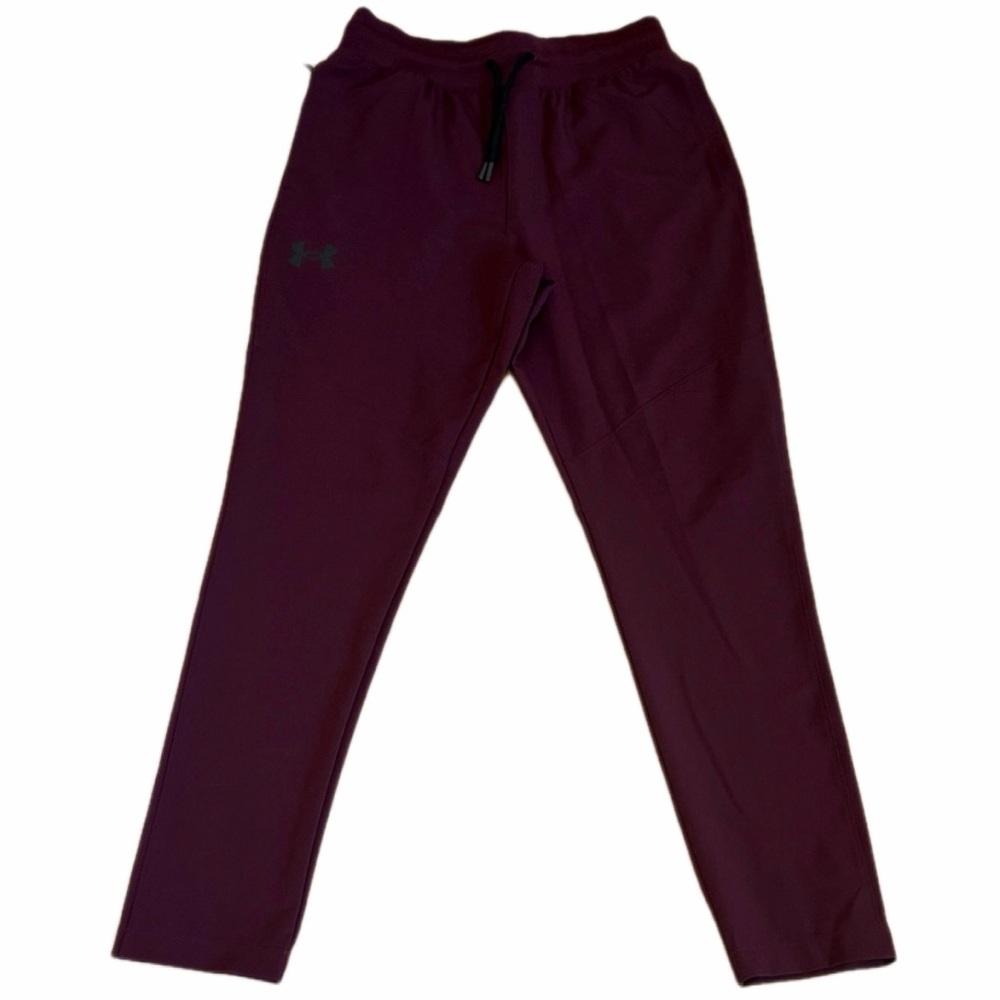 Under Armour Men's UA sport style Elite Tapered Burgundy Drawstring Pants Sz M
